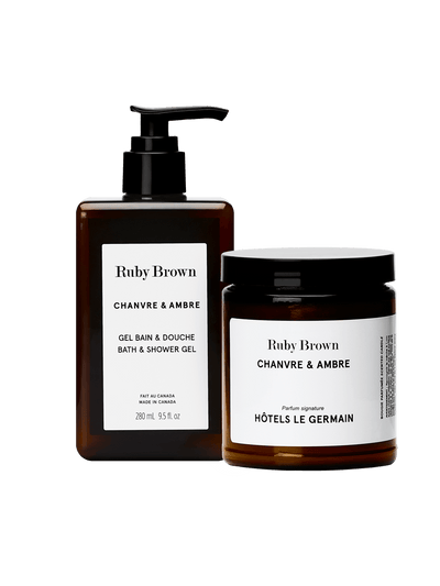 Gel Bain et Douche + Bougie Chanvre & Ambre - Ruby Brown